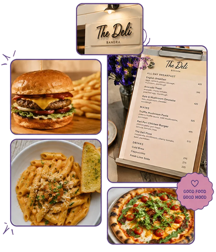 The Deli Bandra sign